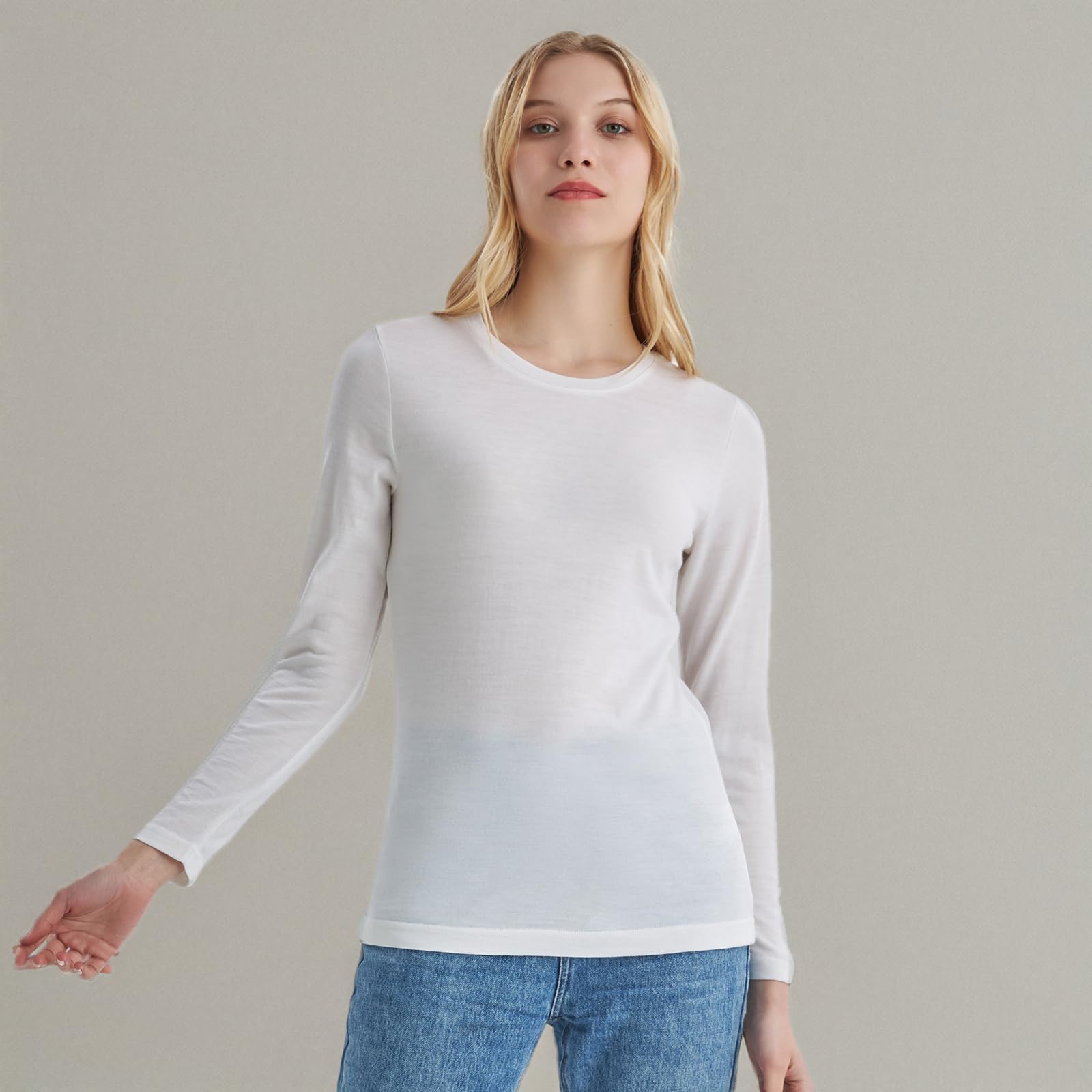 Merino Protect Suéter De Lana Merino 100% Mujer Camiseta Térmica Ropa Interior Ligera Suave Ideal para Senderismo Esquí
