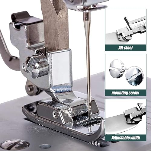 Miniatura 3 de Pie de dobladillo enrollado para coser ajustable, nuevo juego de pies enrollados de 0.472-0.787 in, 0.591-0.984 in, juego de pies enrollados