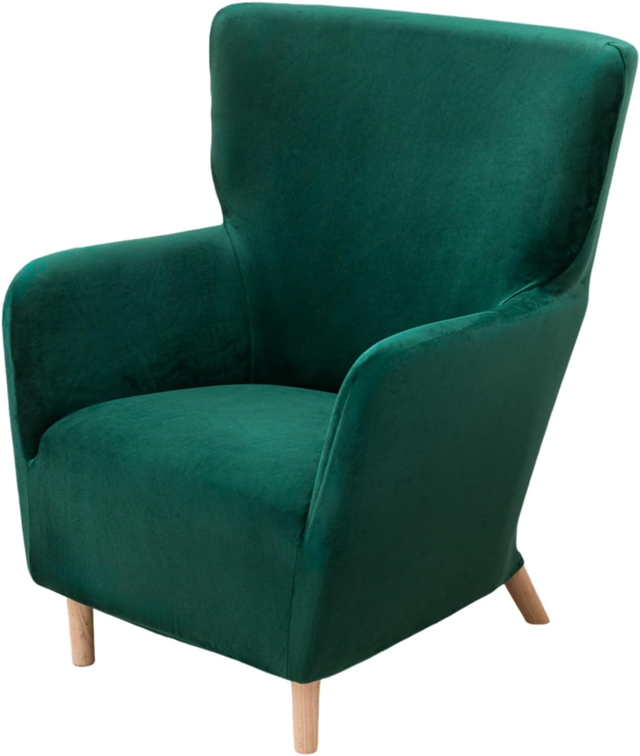 NILUOH Armchair Slipcover 1-Piece Stretch Velvet Wing Back Chair Sofa Slipcover Soft Arm Chair Cover Furniture Protector Covers for Living Room