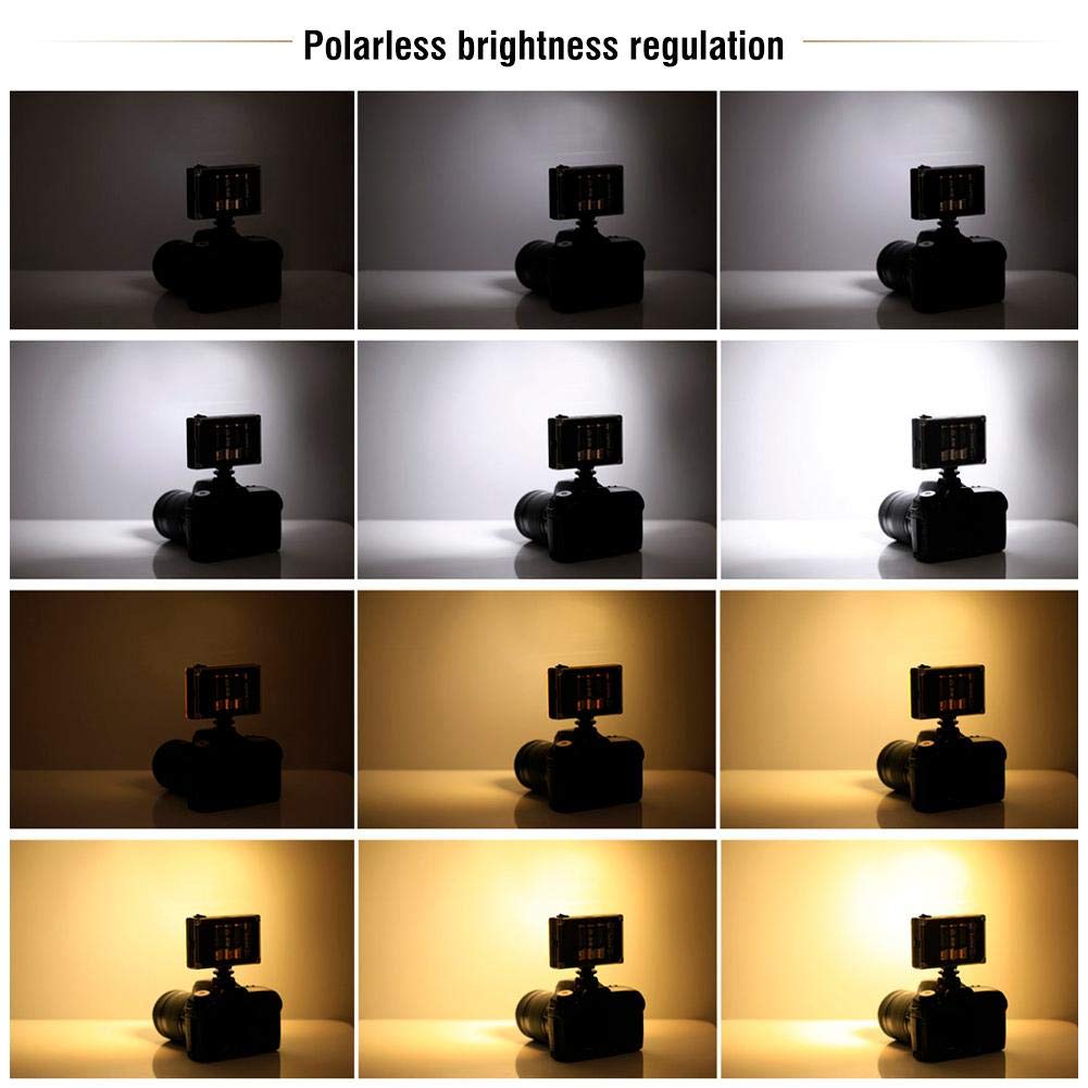Lumière de Remplissage Vidéo Professionnelle sur Appareil Photo, Appareil Photo Reflex Numérique Mini Lampe de Lumière de Remplissage, éclairage de Caméra LED pour la Photographie, Meilleure Lumière