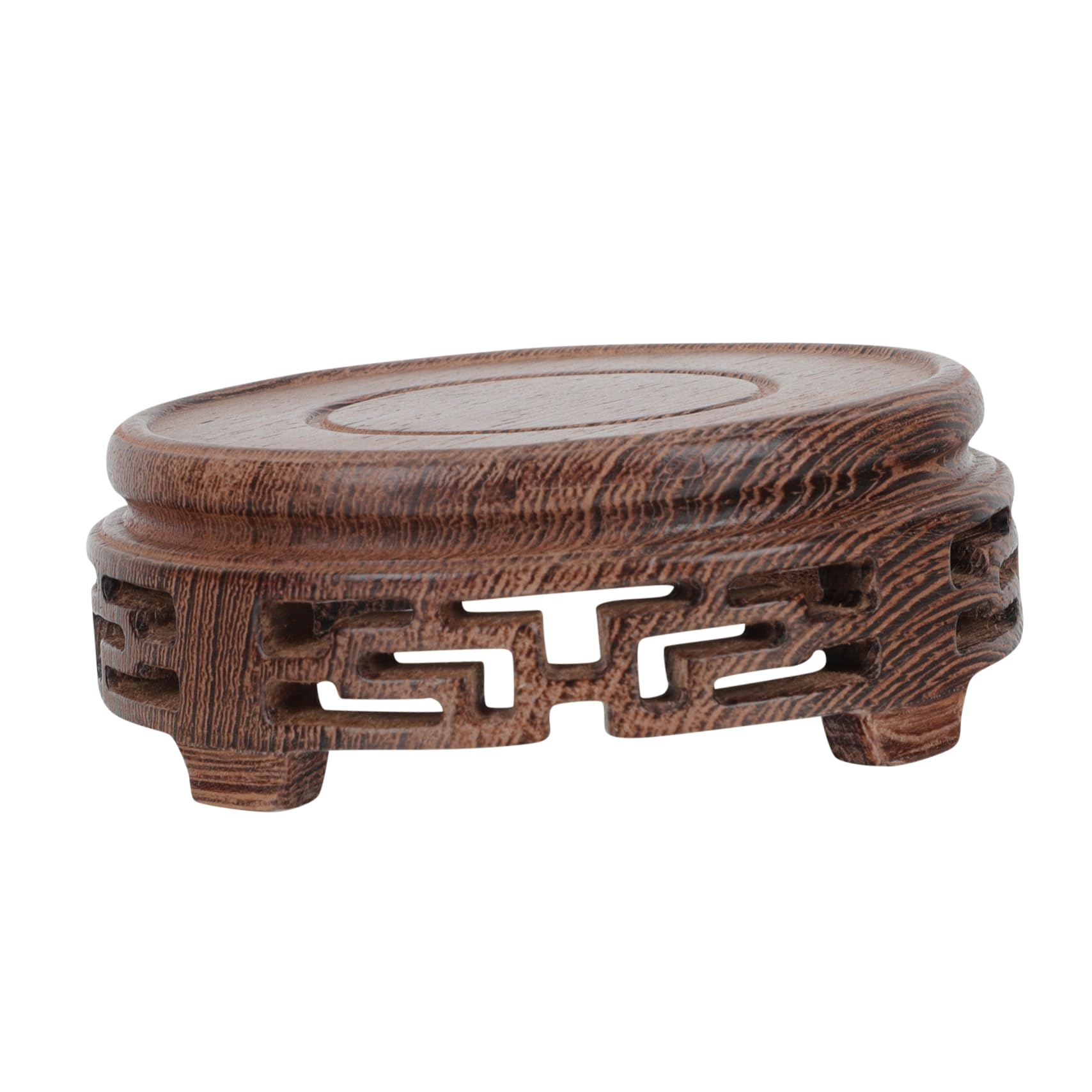 Ciieeo Chicken Wenge Wooden Tea Stand Round Teaware Display Base 4 Inch Compact Teapot Holder for Home Decor