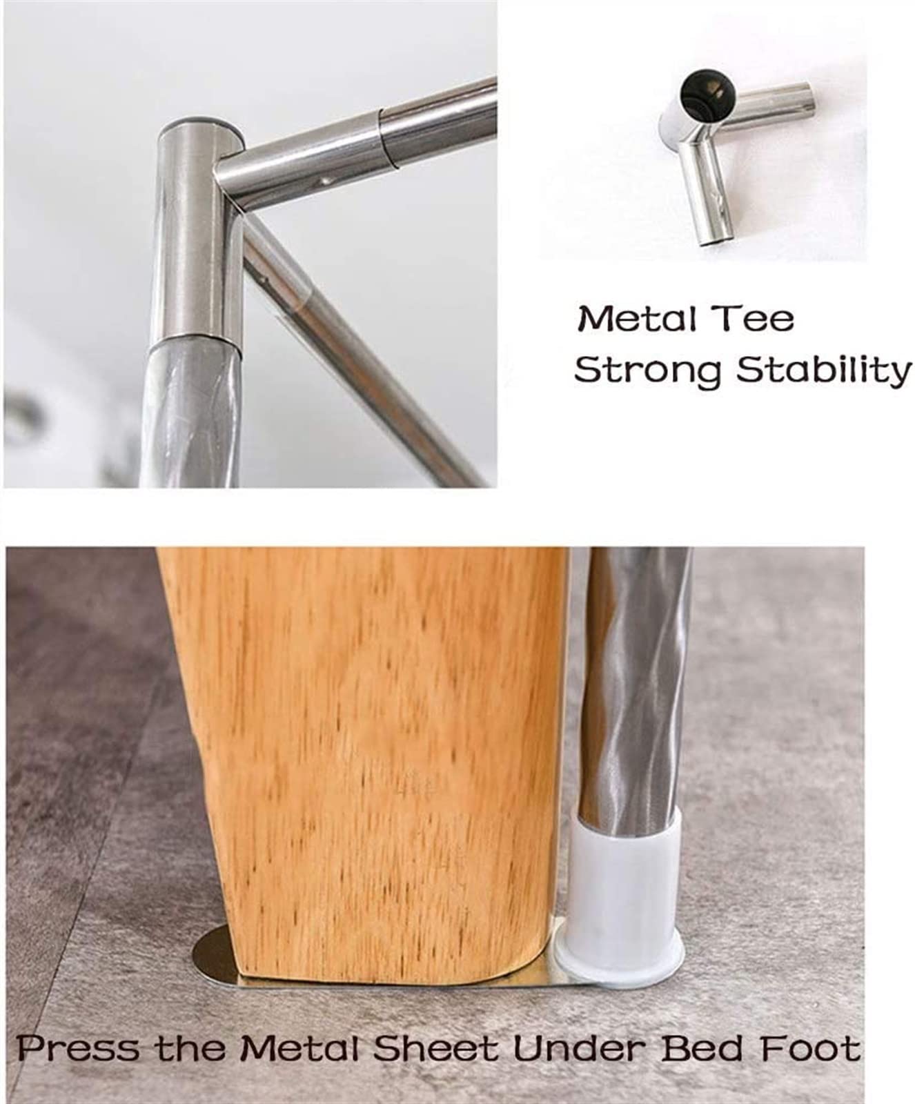 Supporto per baldacchino da Letto, Telaio in Acciaio Inossidabile per zanzariera, Montante per Letto a 4 Angoli, Supporto per Letto a Spirale addensata con robusti connettori a T in Metallo