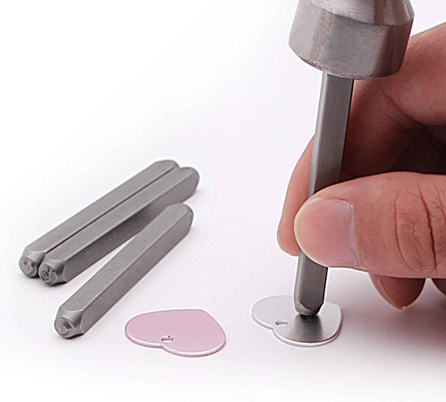 Heart Impress Steel Design Embossed Stamp Hand Punch Imprint Tool Fo Metal, Jewelry, Leather, Wood,Jewelry Craft, 3mm 1/8",12 Pattern