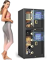Vista 10 de Caja fuerte grande de 7.0 pies cúbicos, impermeable, resistente al fuego, con función de silencio y luz LED, teclado digital, caja fuerte