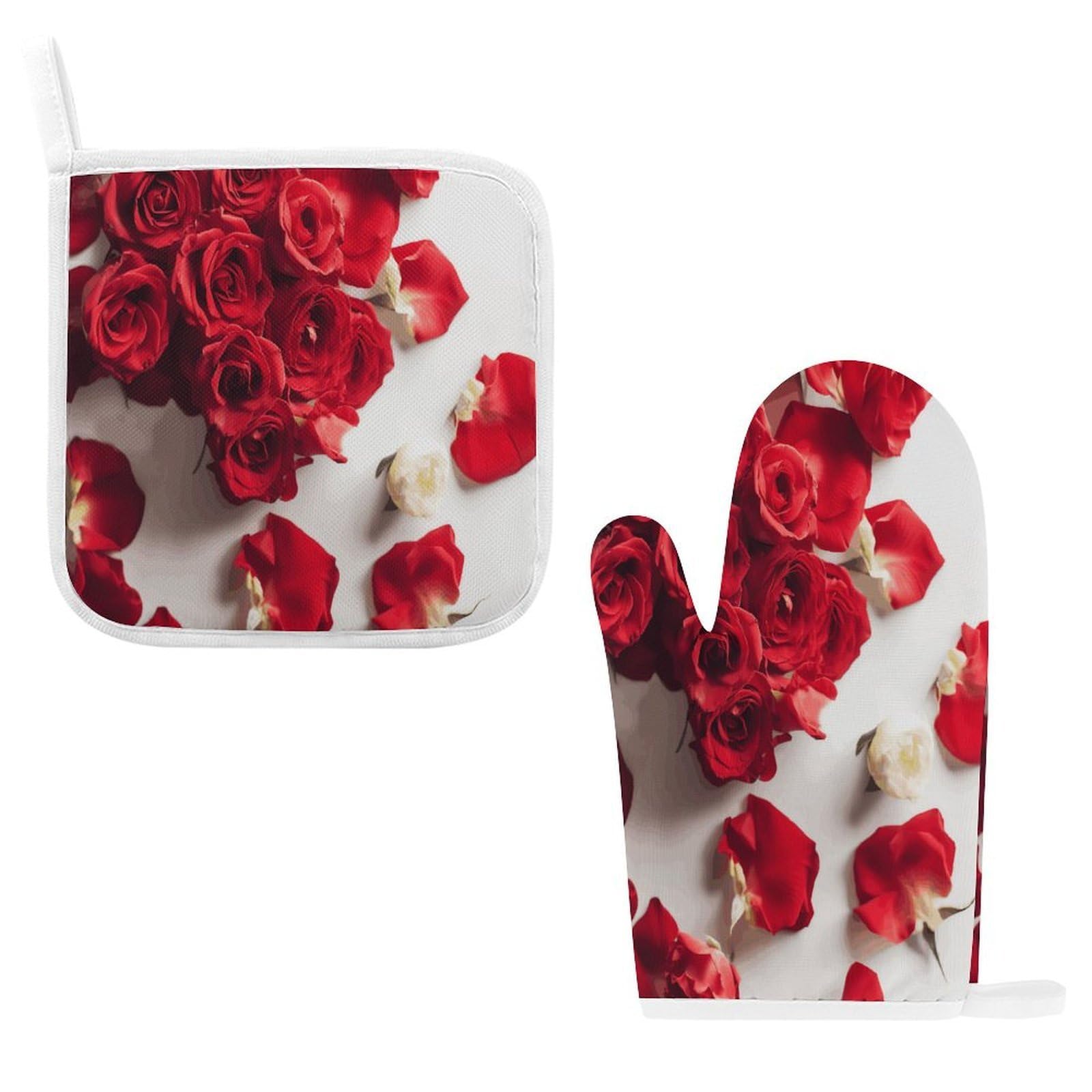 Fodpand Style Flowers On Background Oven Mitts And Pot Holders Sets