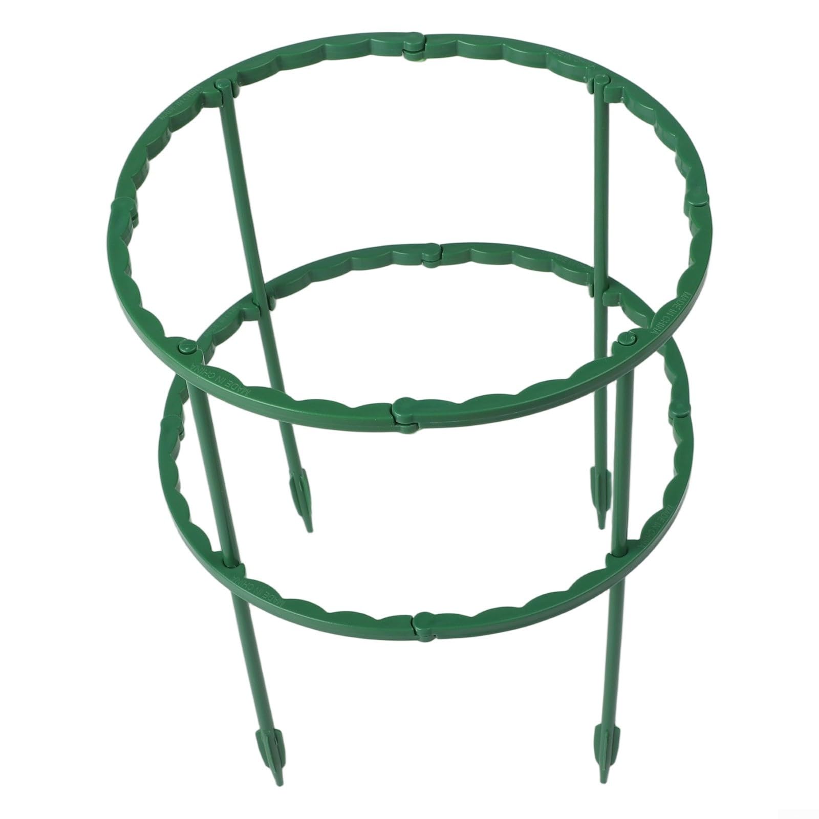 Yhenlovtt Plant Support Stakes Set, Half-Round Plastic Garden Climbing Trellis for Hydrangeas, Roses & Tomato Plants, 15.5 x 25 cm, 12-Piece Dark Green