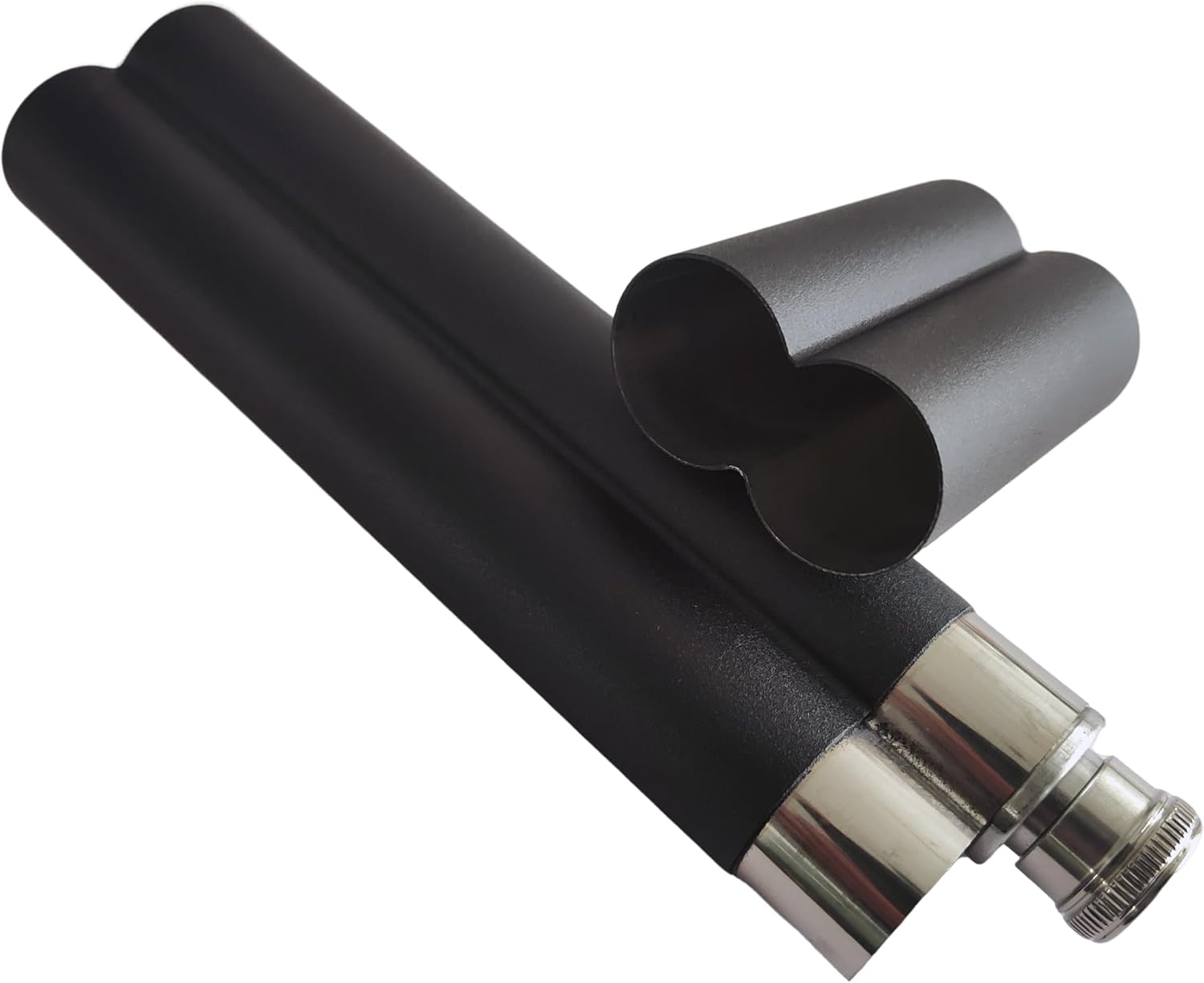 Stainless Steel Black Powder Coat 1-Finger Cigar Tube Flask Cigar Case with 2 Oz Tube Flask Pocket Cigar Holder