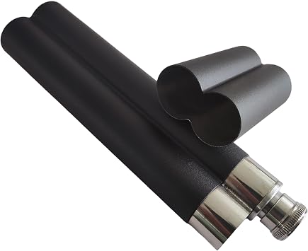 Stainless Steel Black Powder Coat 1-Finger Cigar Tube Flask Cigar Case with 2 Oz Tube Flask Pocket Cigar Holder