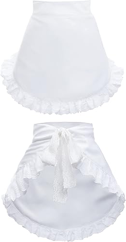 Miniatura 3 de Sombrero de sol Mob Cap Victorian Pioneer Prairie Bonnet Colonial Headwear Chal Wrap Stole Delantal Disfraz