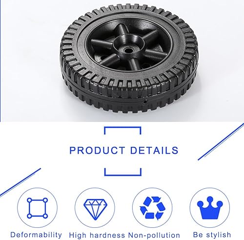 Miniatura 5 de Faddare G206-0025-W1 Piezas de repuesto de ruedas de parrilla de 6 pulgadas con cubierta, 2 piezas de repuesto de ruedas moldeadas por soplado para