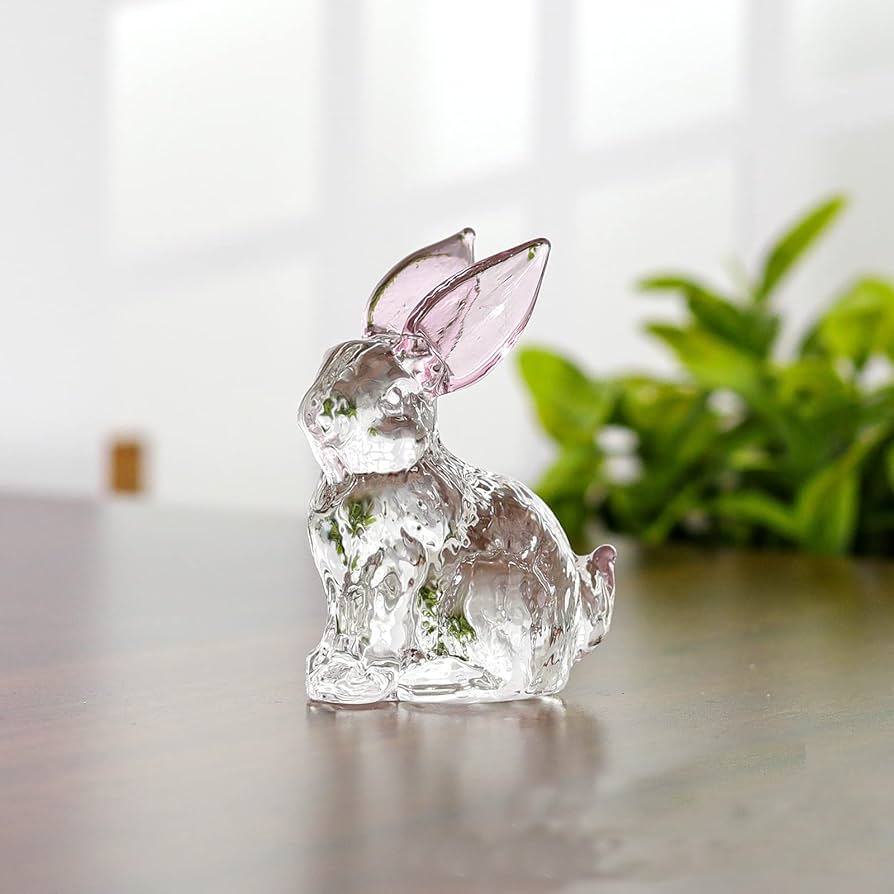 Amazon.co.jp: クリスタル うさぎの置物 ガラス置物 うさぎ