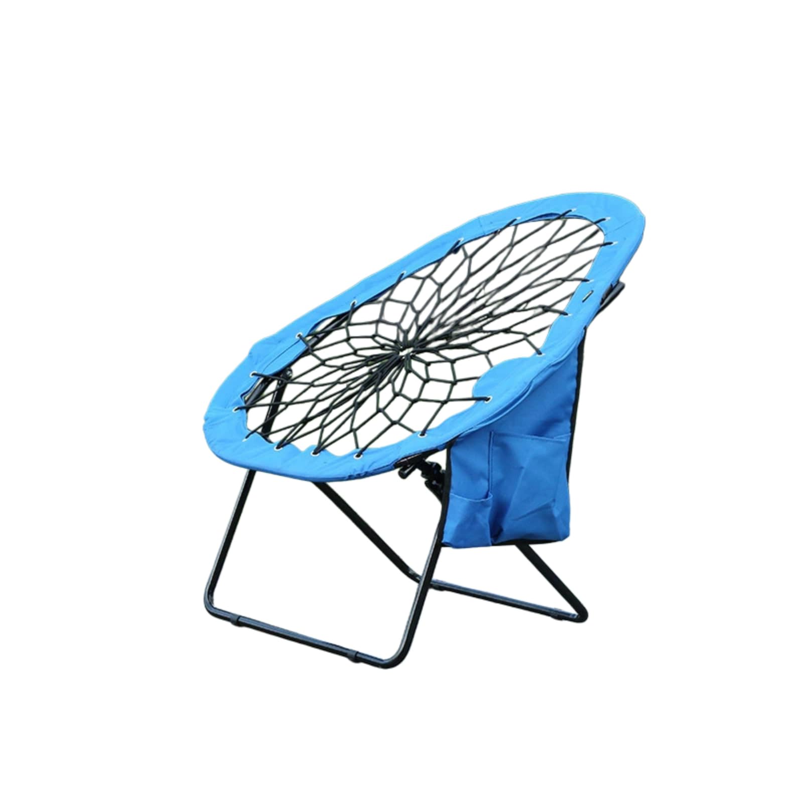 Chaise de camping pliante avec poche de rangement et assise élastique