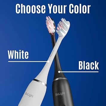 BIOLIGHT Illume Sonic Electric Toothbrush with Red & Blue Light Therapy Professional Whitening, Gum Care & Advanced Oral Hygiene - Black