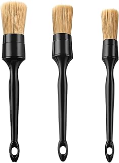 Ankexin Kit de pincéis de detalhes de carro 3 peças, pincéis de detalhes de carro, escova de limpeza de detalhes de carro para roda, interior externo