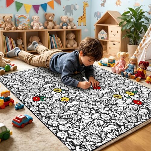 Couverture à colorier DIY avec feutres pour lit et voyage - 3