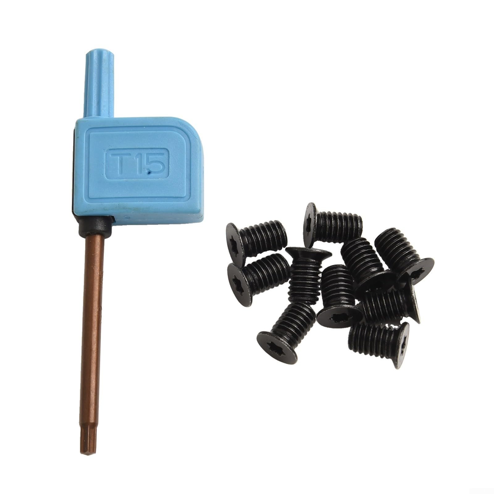 Lot de 10 inserts carrés en carbure pour outil de tournage 14 x 14 x 2 mm 30 degrés avec 10 vis M6 pour clé T20 pour tour à bois