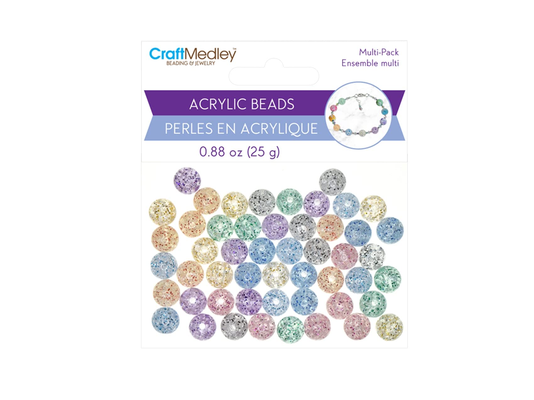 Multicraft ImportsAcrylic Bead Set Crack GLTT, Crackled Glitter