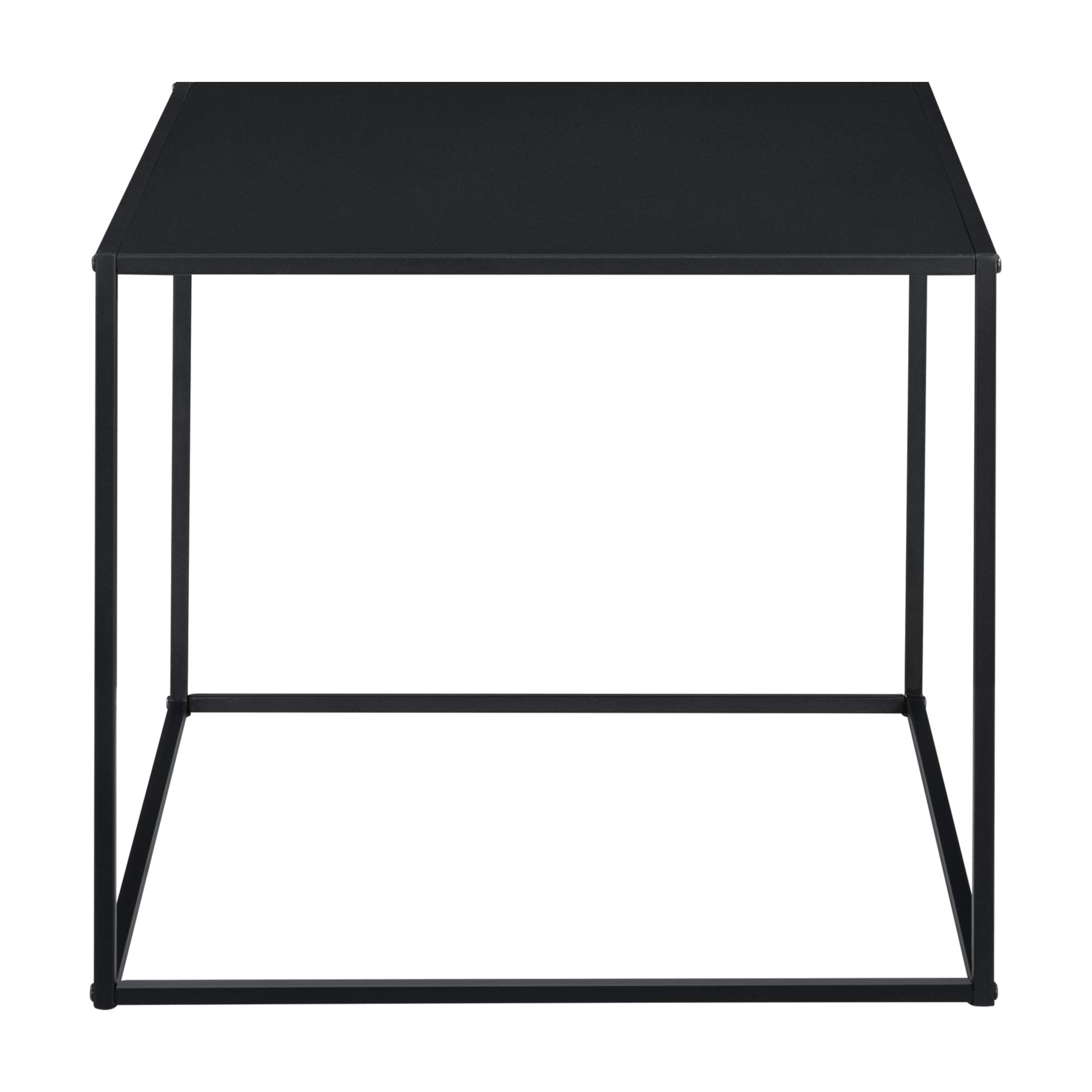 Table Console Table d'Appoint Industriel en Métal Résistant 50 x 55 x 55 cm Noir Mat