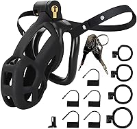 Vista 1 de Jaula de castidad masculina Astini con cinturón elástico y candado invisible - 4 anillos Diseño ligero de ajuste cómodo para uso a largo plazo