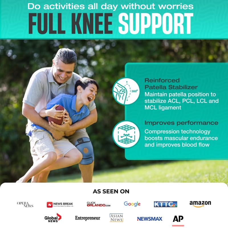 Image of Modvel ELITE Knee Brace for Men & Women - Patella Gel Pads & Side Stabilizers for ACL, Meniscus Tear, Arthritis & Injury Recovery - Maximum Support for Running, Sports & Joint Pain Relief