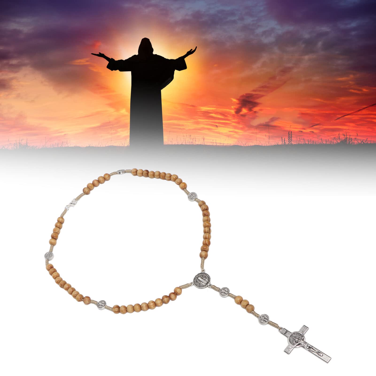 Rosary Blessed by Pope Francis Vatican Rome Holy Father Medal Wood Zinc Alloy Portable Lightweight Handcrafted Attractive Handmade Solid Wood Rosary - Image 4