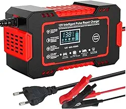 Carregador de bateria automotivo inteligente 12V/6Amp, Bivolt, Leve, Portátil