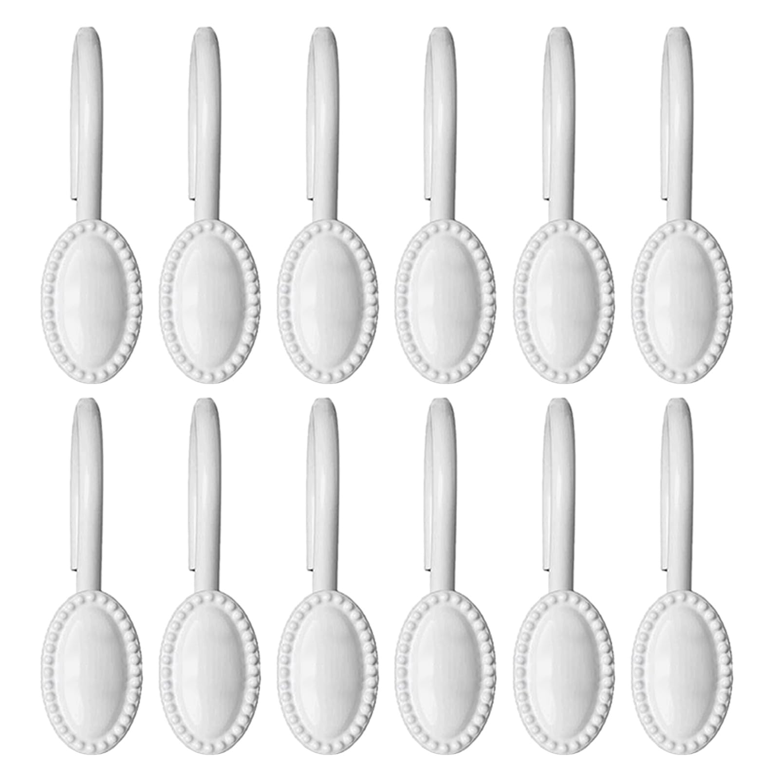 HZBB 12PCS Shower Curtain Hooks Bathroom Curtain Hook Easy Slides Stainless Rings Rustproof Hangers Hanging Hooks