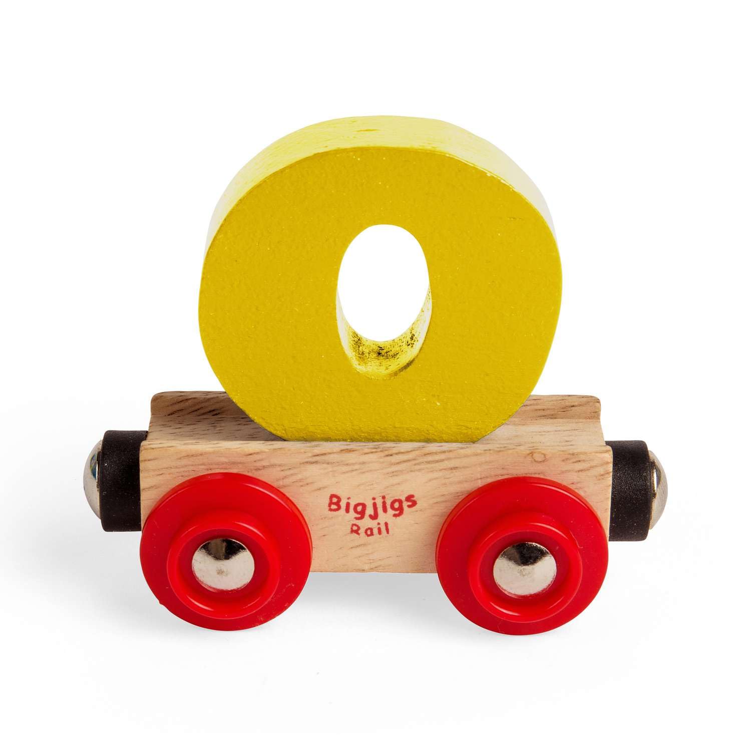 Bigjigs Rail Name Letter O, Yellow Personalised Wooden Railway Carriage