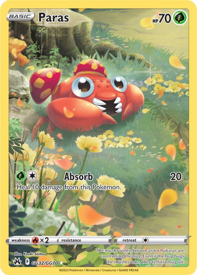 Pokemon – Paras GG32/GG70 -Crown Zenith – Galarian Gallery – Full Art – Holo Card