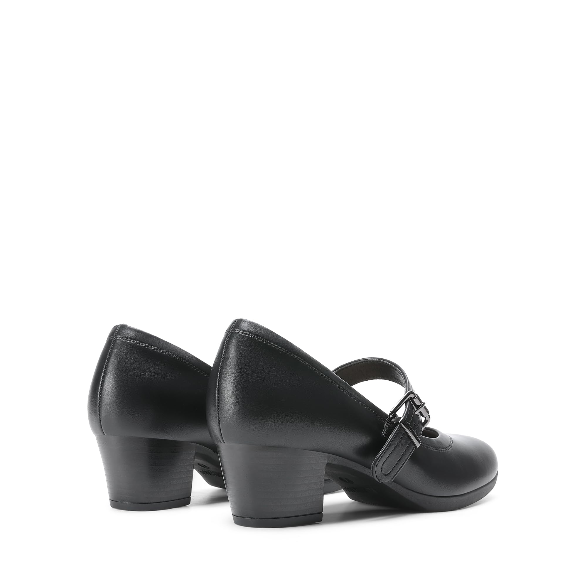 DREAM PAIRS Zapatos de Tacón Bajo Clásicos Mujer Mary Jane Zapatos de Salón de Tacón Ancho con Plantilla Acolchada