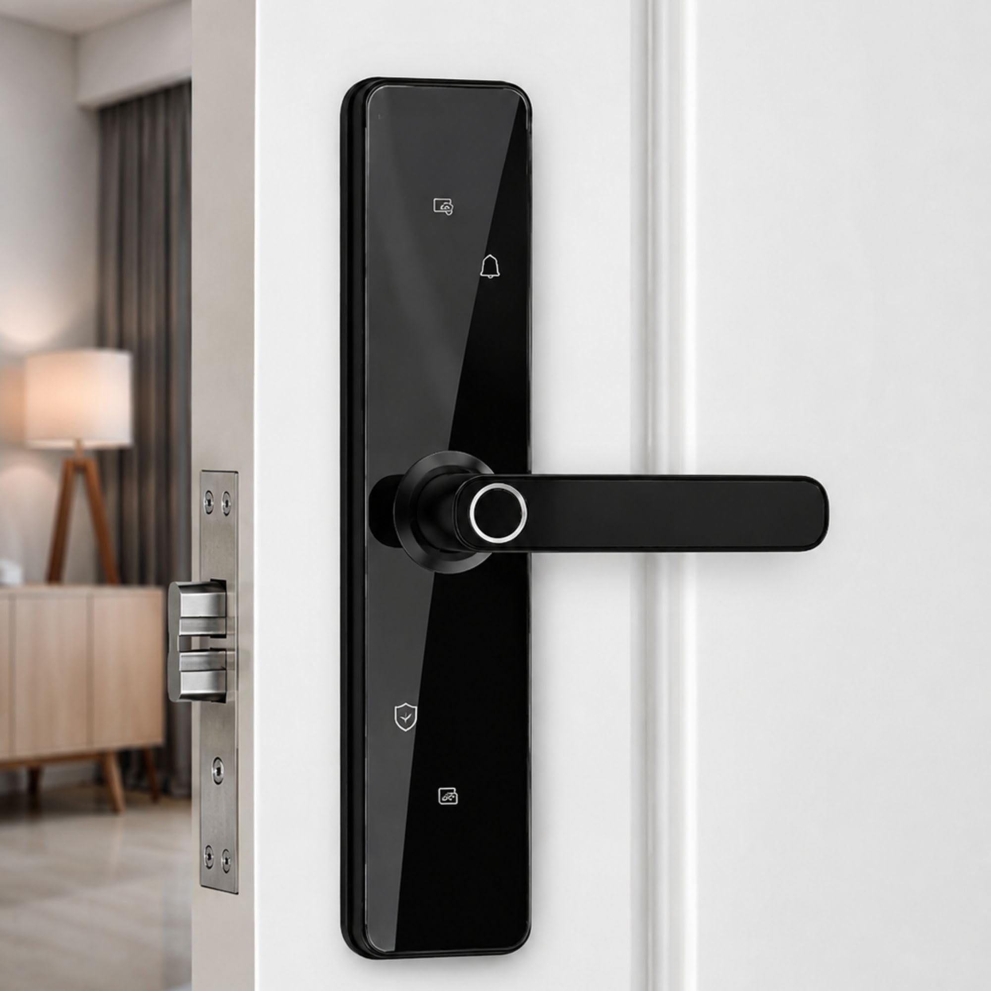 2026 Smart WiFi Digital Door Lock,Tuya App Control, Biometric Fingerprint, Keypad Password, RFID Card, Mechanical Key, Level Handle, Electronic Smart Door Lock for Home & Office-picture-25