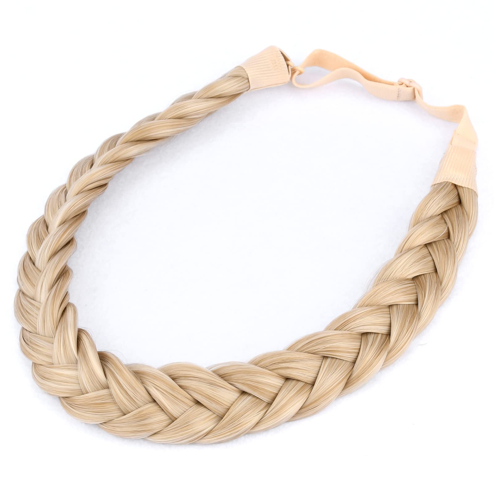 Gledola 2 Strands Fishtail Plaited Braids Headband Braided Synthetic Hair Elastic Stretch, Hair Accessory for Bride Women - Image 3