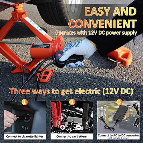 Zaishang Electric Car Jack Kit 5 Ton 12V Scissor Jack With Electric Impact Wrench, Portable Emergency Car Lift Tire Change Tools #TOP4