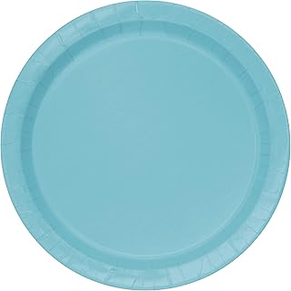 Elegant Disposable Paper Terrific Teal Round Dessert Plates - 7