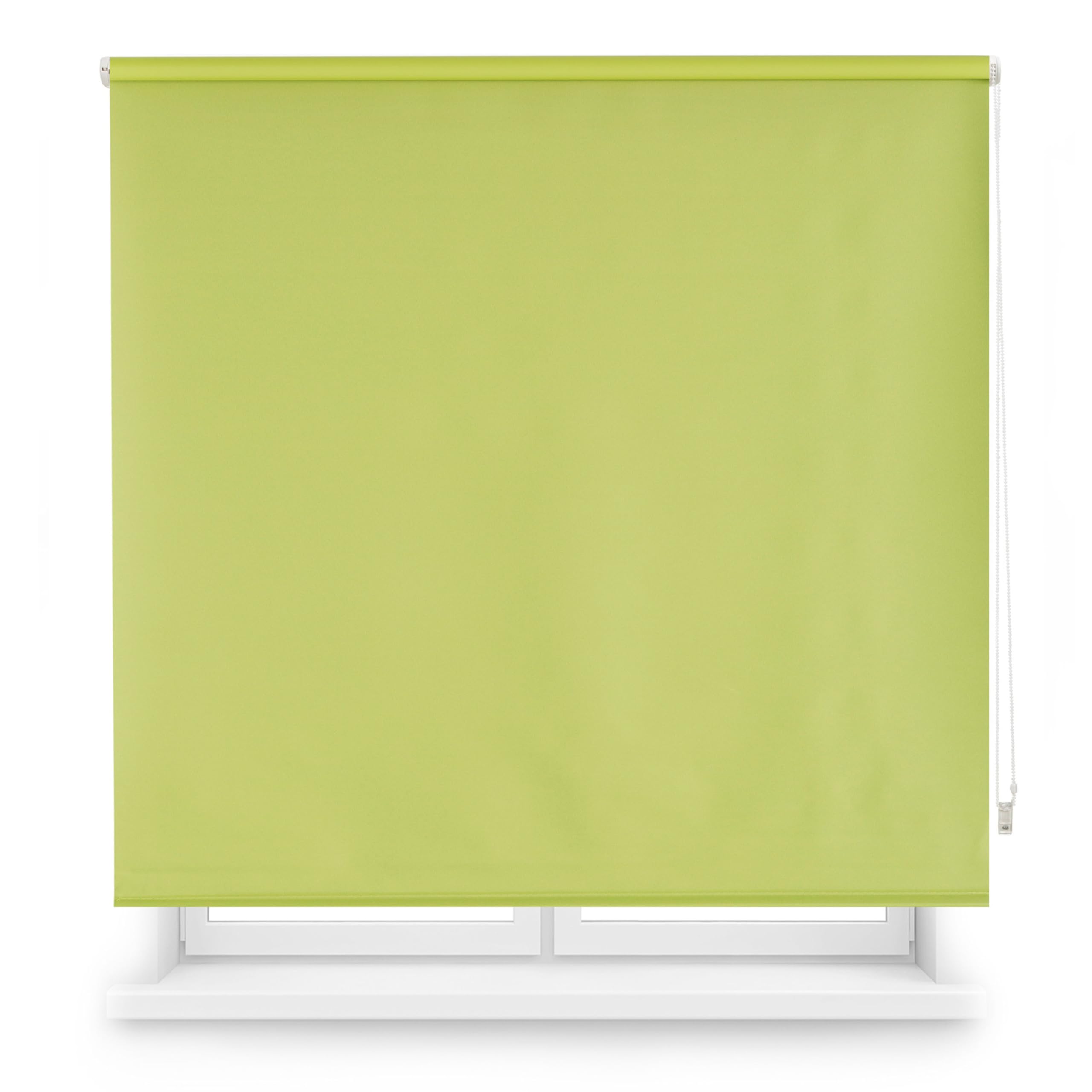 Blindecor Blackout Blind to Measure | Green | 120 x 230 cm (Width x Height) Fabric Size 117 x 225 cm | Opaque Roller Blinds for Windows
