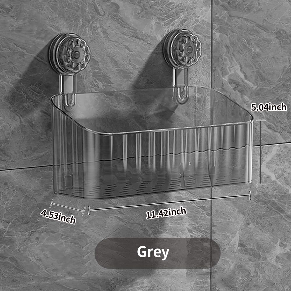 MuSgeIR Shower Organizer, Basket with Strong Suction & Removable Shelf - Huise Shower Caddy