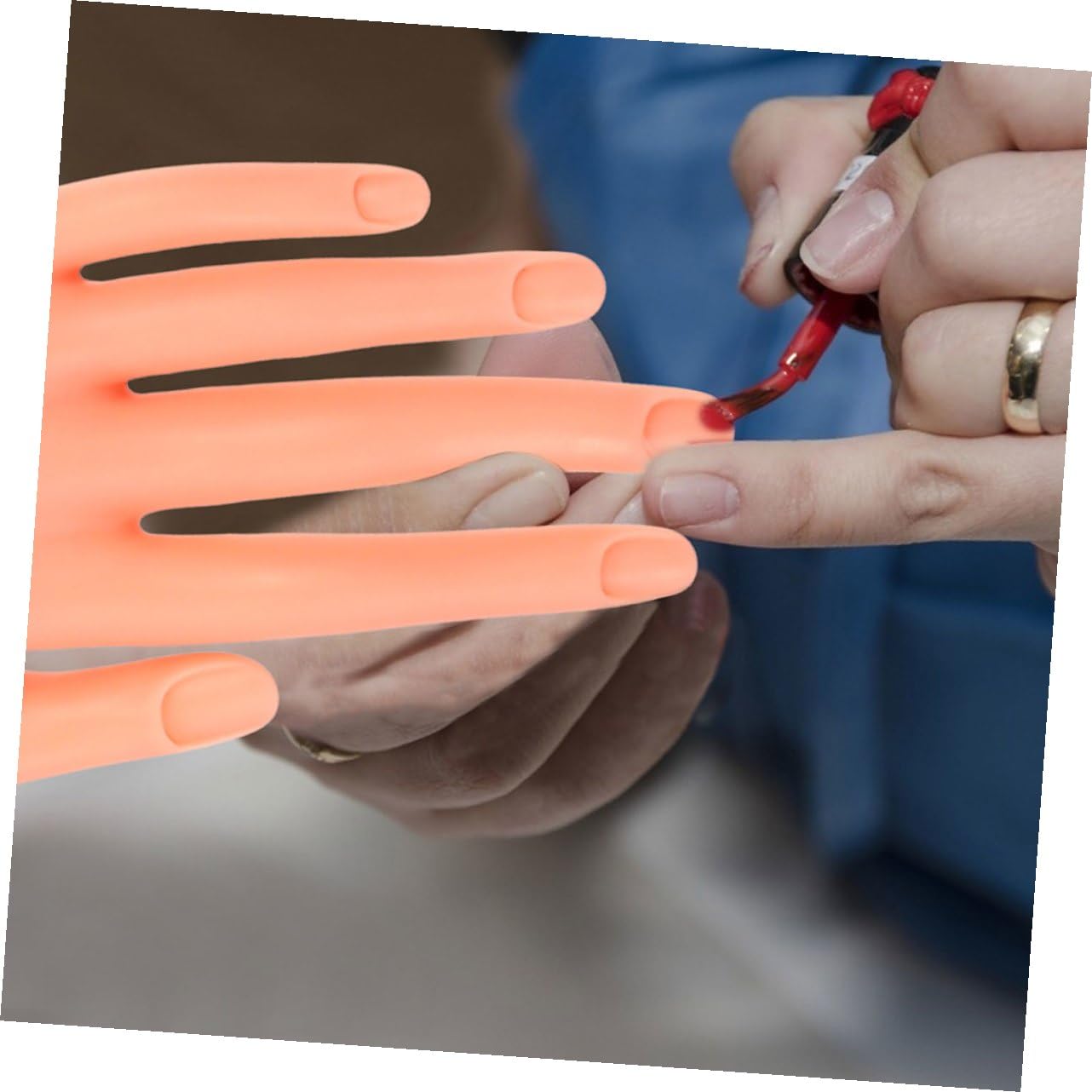 Material Plástico para Practicar Uñas de Mano Falsa de Silicona con Soporte y Alta Simulación Adecuado para Entrenamiento de Manicura