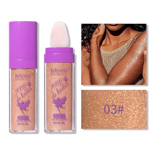 Miniatura 10 de GL-Turelifes Hightlighter Stick Puff Fairy Stick Highlight Powder Glitter Loose Powder Brush Stick Contorneador Polvo Shimming Powder para ojos cara