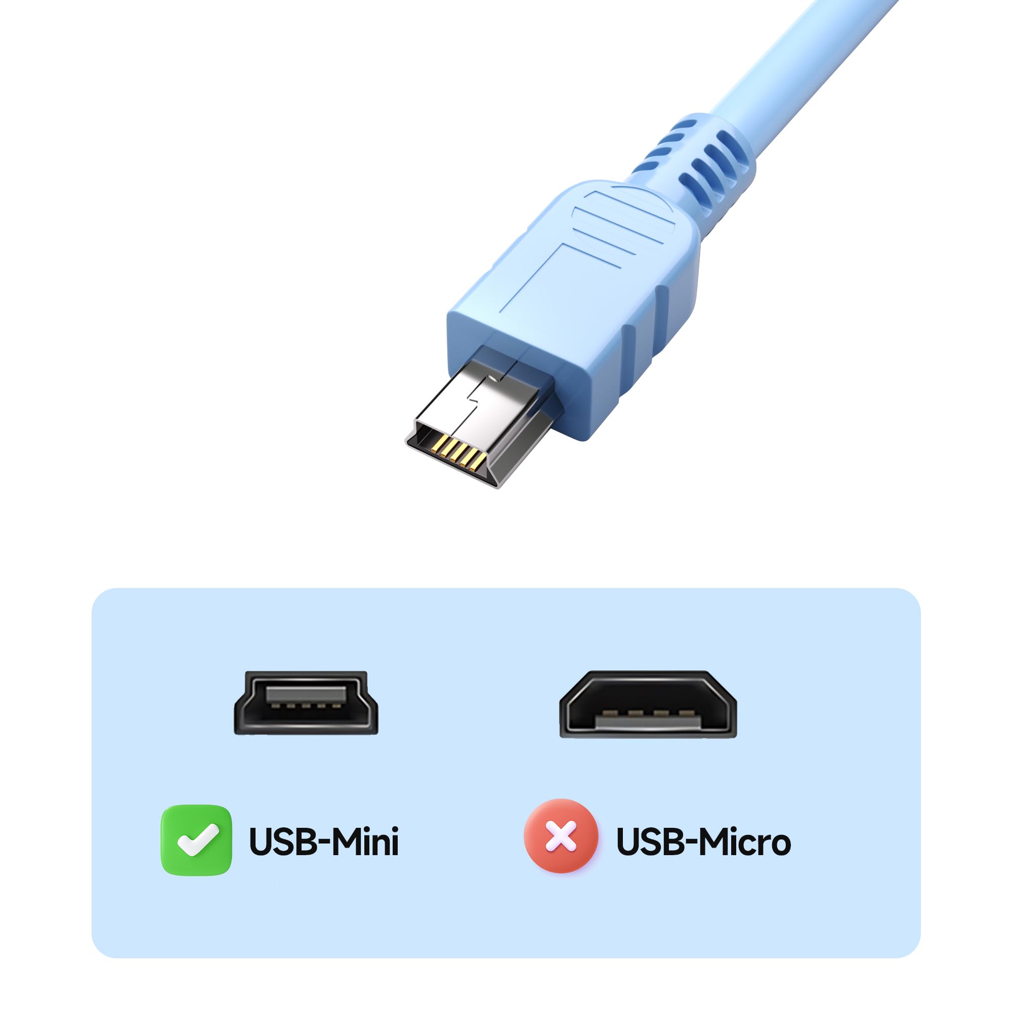 USB tipo A a USB tipo Mini B, cable de consola con chipset FT232 (azul, 6 pies)