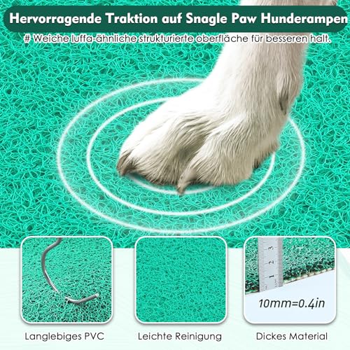 170cm Hunderampe,Hunderampe Auto Klappbar mit Rutschfester Teppichoberfläche,Hundetreppe Auto für SUVs, LKWs & Outdoor Treppen, Tragbare & Langlebige Hunderampe Auto für Große Hunde bis 110kg