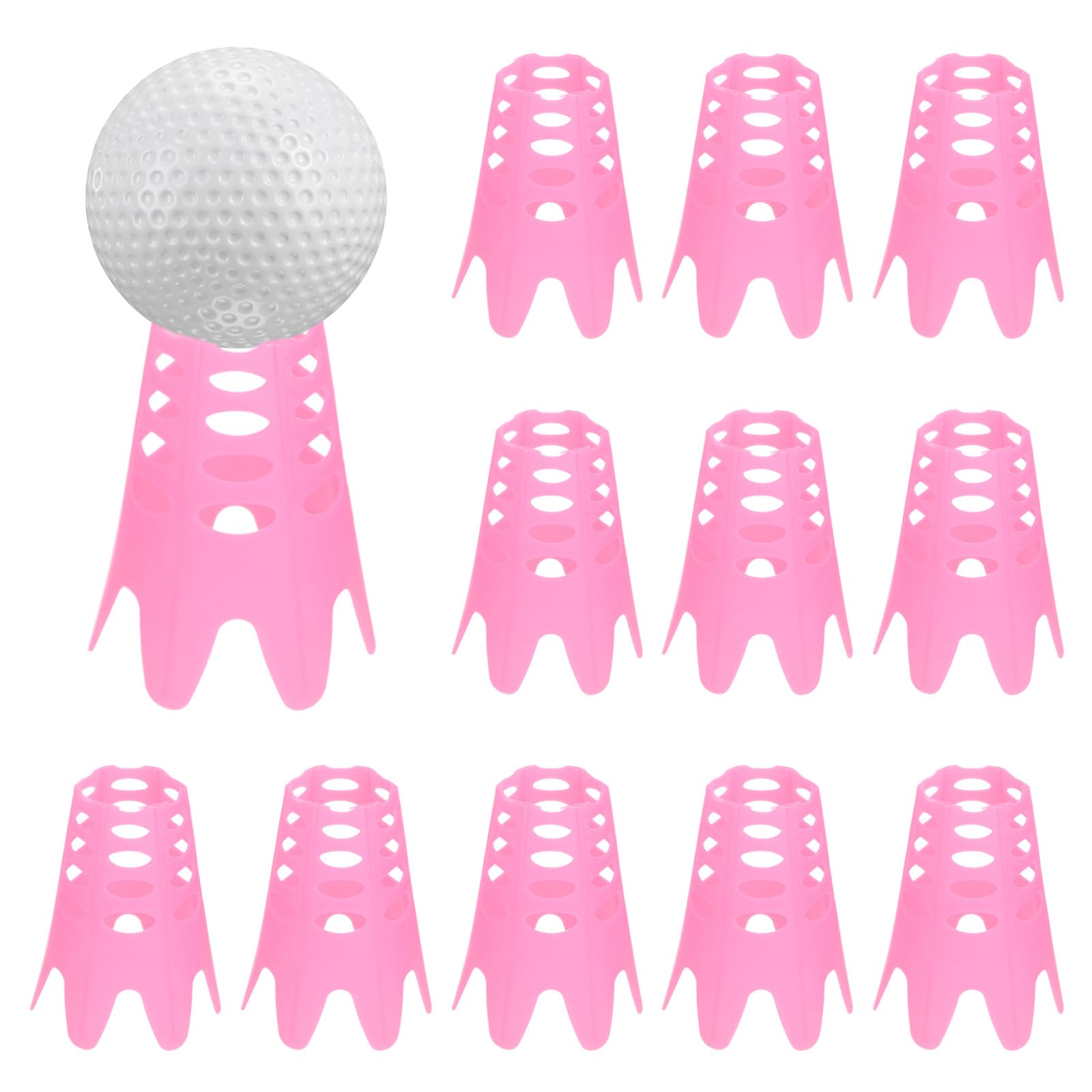 TIXIPEM Golf Simulator Tees [12PCS] - Plastic Golf Tees Use for Home & Outdoor & Indoor Driving Range & Winter Turf - [Red - 1.77 IN]