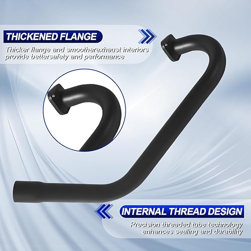 Miniatura 3 de Upgrade Exhaust with Muffler For Coleman Powersports CT200U BT200X CT200u-ex,212cc 196cc/6.5HP Go Kart and Gas Mini Bike Black