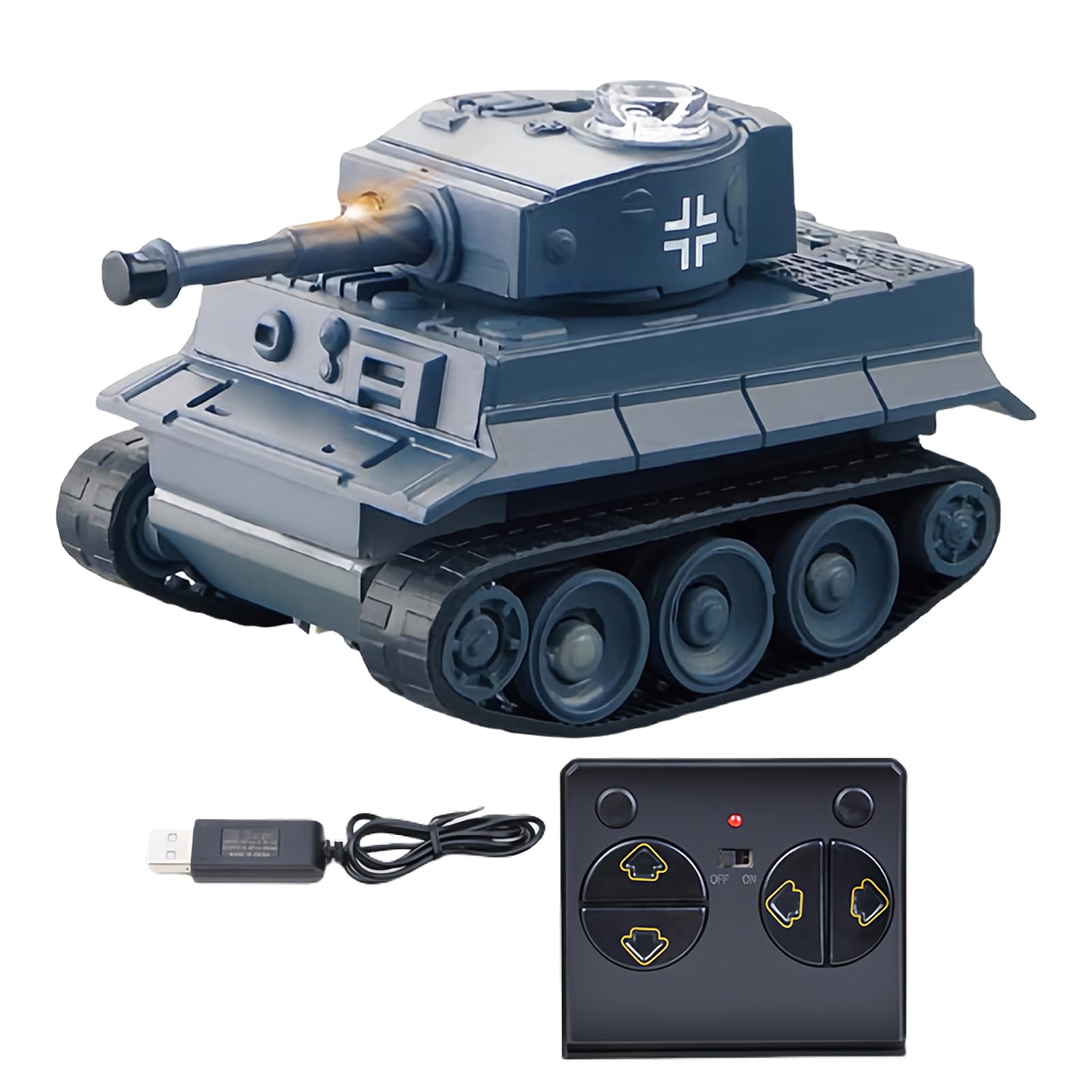 RC Tank, Educational Battle Tank Toy, Mini Remote Control Interactive Vehicle for STEM Learning and Indoor Play in Bedroom Living Room Playroom for Boys Girls Kids Family Game Use 2.68x1.57x1.54in