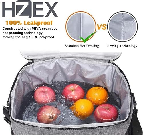 Miniatura 4 de Lonchera para uso diario, lonchera Oxford de 15 litros para hombres y mujeres, a prueba de fugas, 24 latas, fresca y cálida, con correa, de