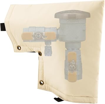 Backflow Preventer Cover,Pipe Insulation Cover,Well Head Pump Cover,Sprinkler Valve Cover for Outside Winter,Water Well Pump Covers.Protects from Severe Snow and Intense Sun Beige 13X12in