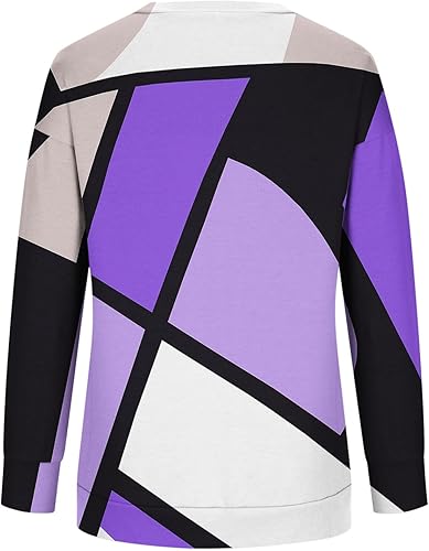 Miniatura 3 de Gcvizuso Camisetas de manga larga para mujer, estilo casual, cuello redondo, lindas, ligeras, de gran tamaño, con teñido anudado, sudaderas sueltas