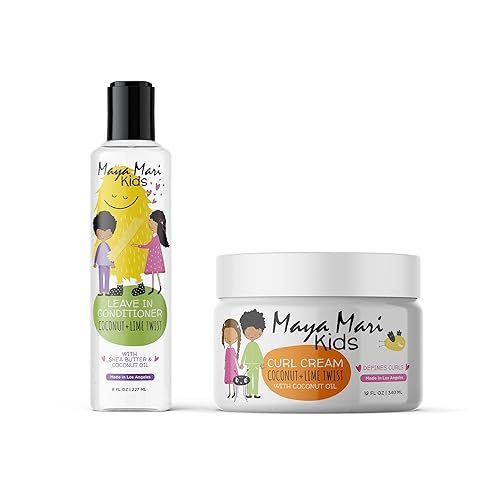 Maya Mari Juego de regalo esencial para niños con rizos y espirales incluye nuestro acondicionador sin enjuague y crema de rizos