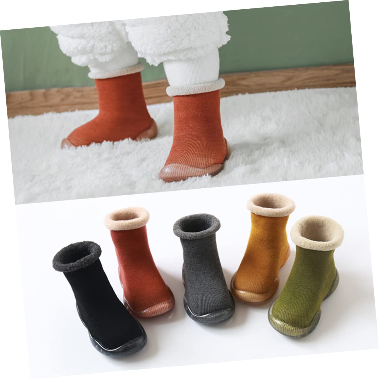 GALPADA 3stücke Cotton Slipper Socken Mit Rutschfestem Warme Babysocken Für Winter Fußbekleidung Für Kleinkinder Innensohle