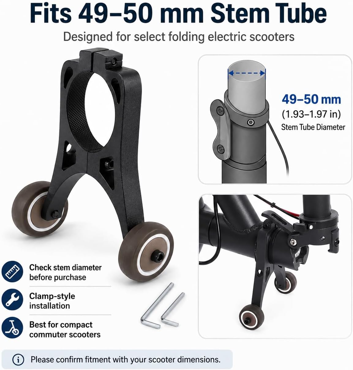 Scooter Stand Holder,Folding Electric Scooter Handstand Stand Storage Bracket, for Xiaomi M365 1SPro Electric Scooter Handstand Stand Bracket for Ninebot F40 F30 F20 Auxiliary Wheel