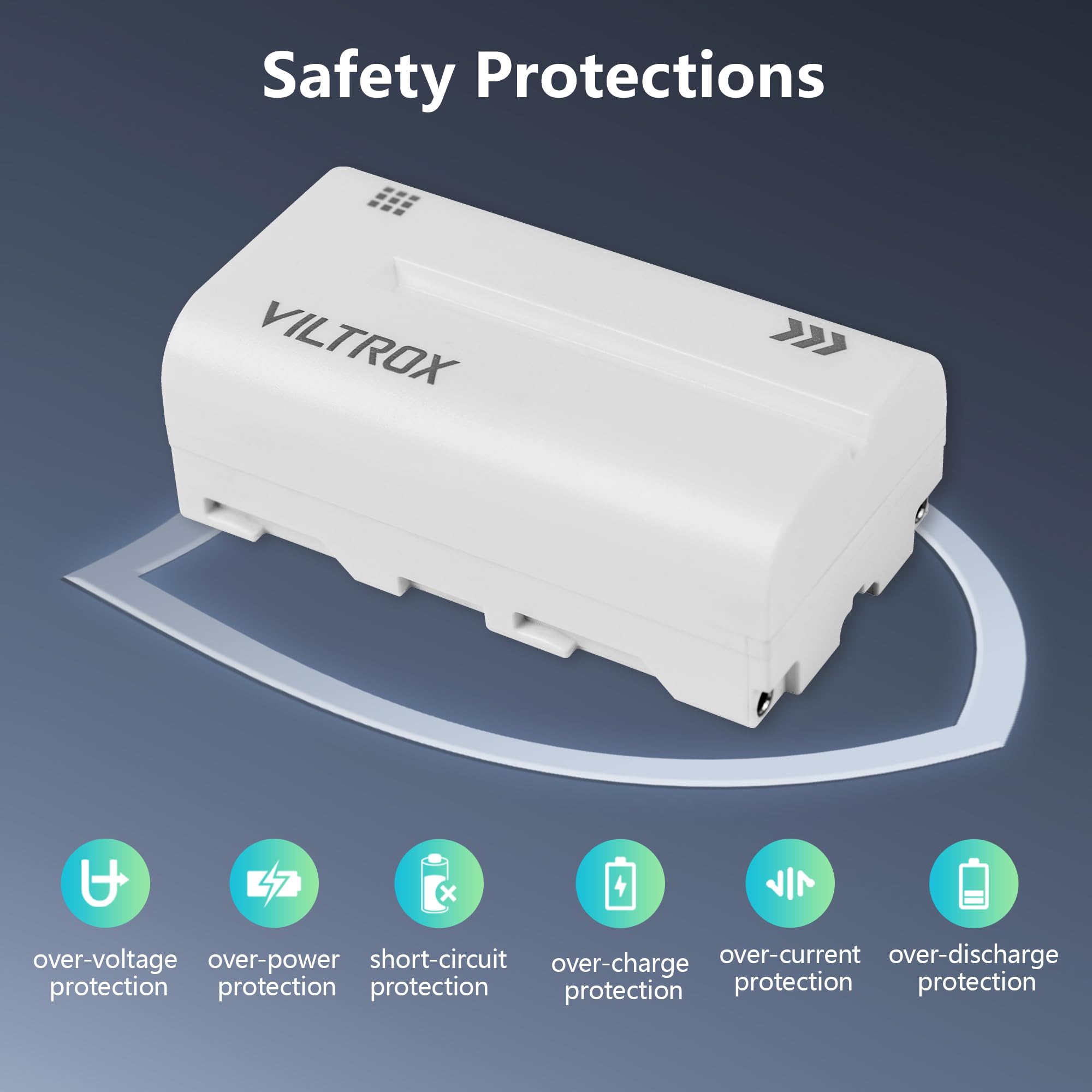 VILTROX 2 Batterie NP-F750 4400mAh Con USB Type-C – Ricarica Veloce, Compatibili Sony E Per Luci Fotografiche